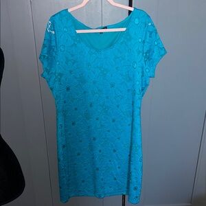 Tiana B. Turquoise Lace Dress